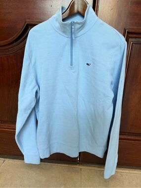 Vineyard Vines Light Blue Half-Zip Sweater